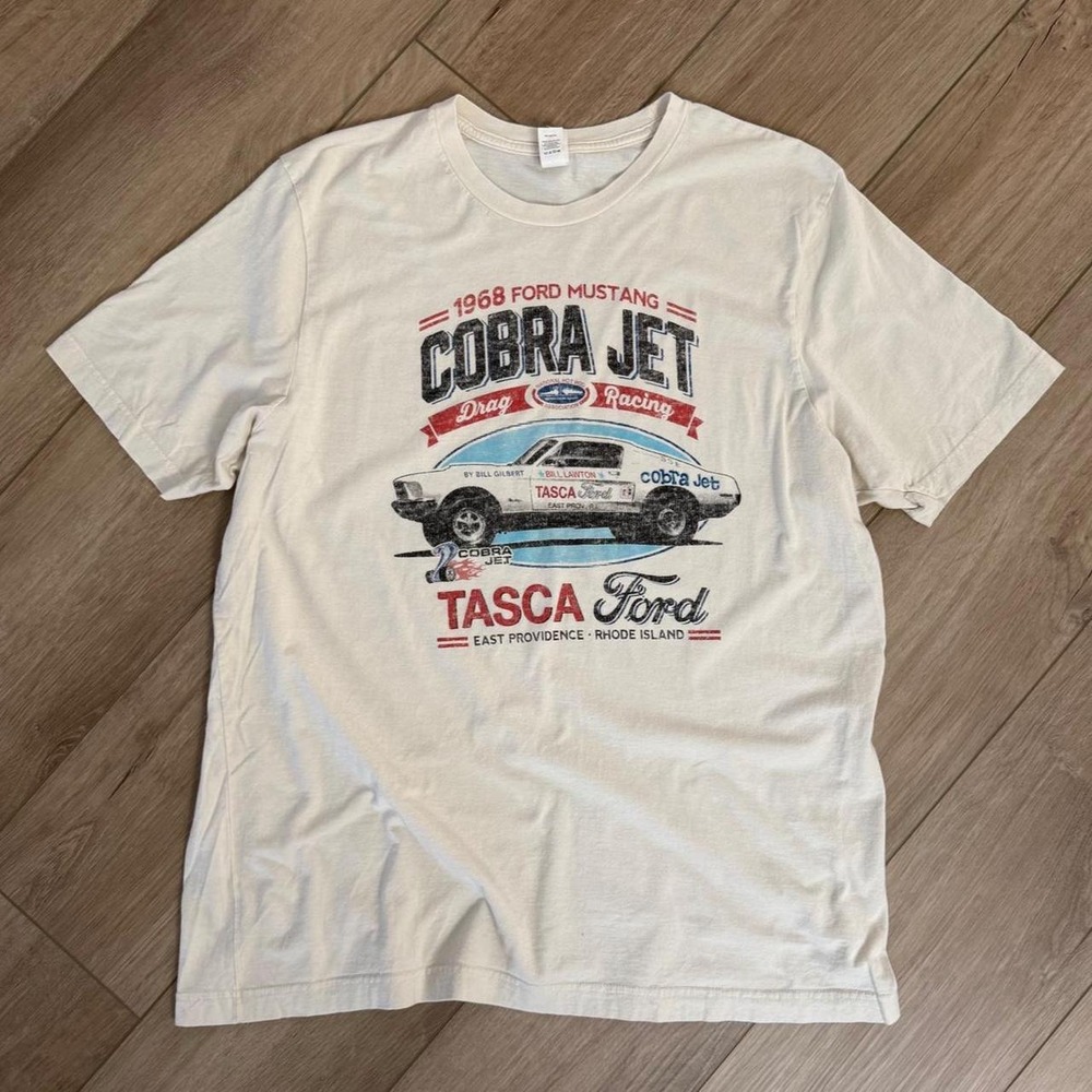 Ford Mustang 1968 Cobra Jet Drag Racing T-Shirt with graphic Size XL